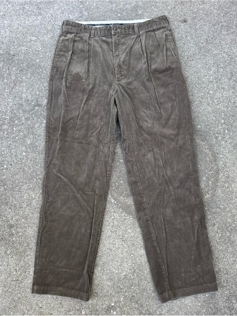 VTG Polo Ralph Lauren Corduroy Pants Mens 36x32 Brown Chino Straight Leg Baggy